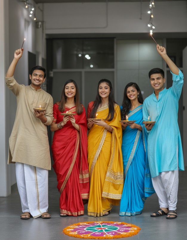 Diwali celebration at a corporate office
